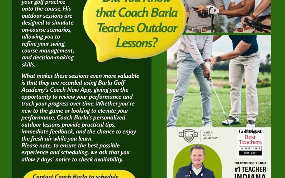Did You Know Coach Barla Teaches Outdoor Lessons?