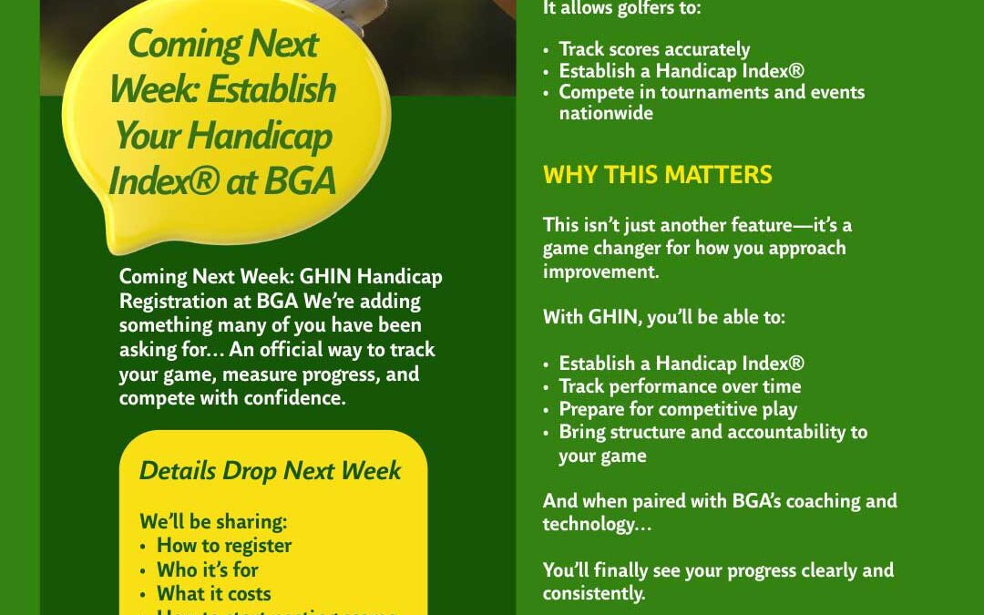 Coming to BGA: Establish Your Handicap Index®