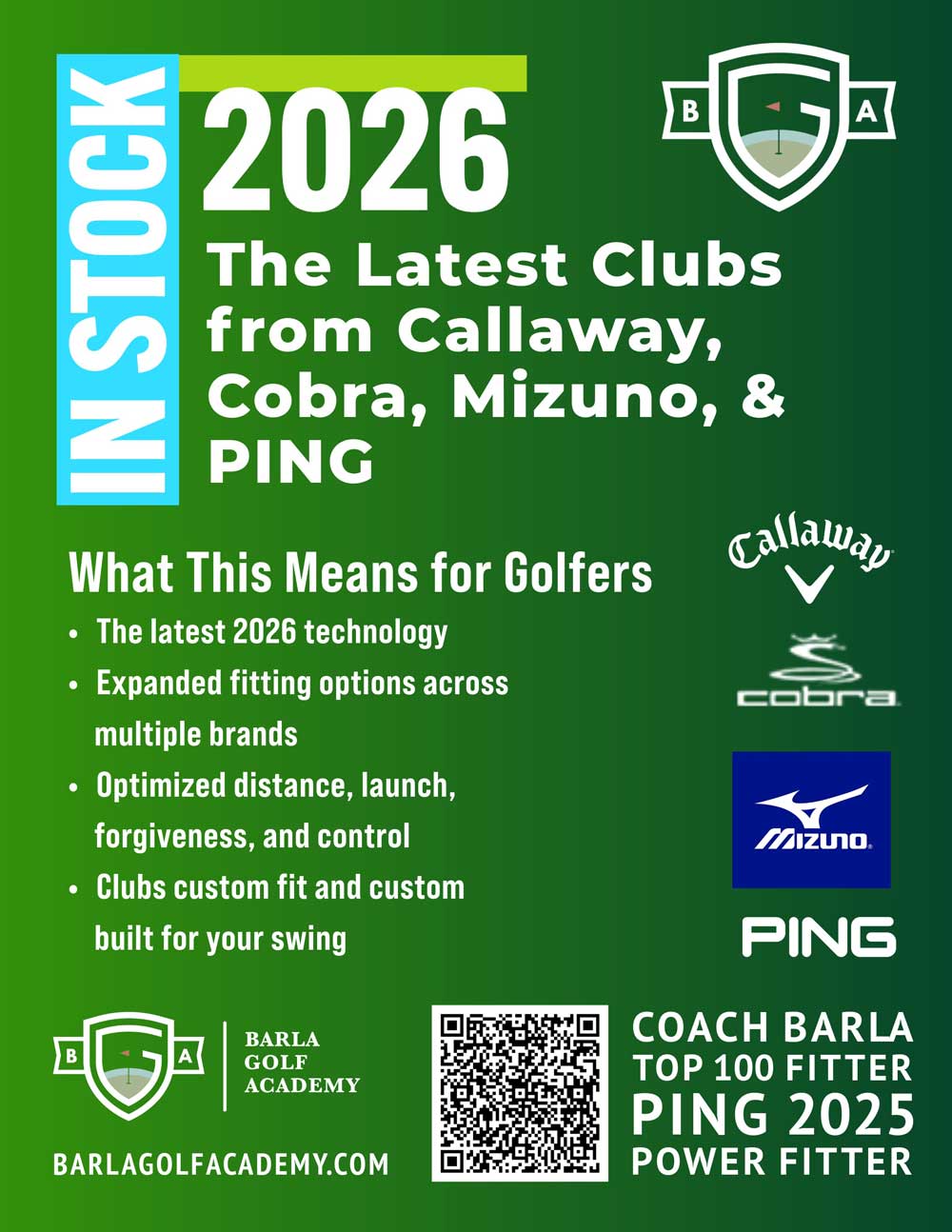 BGA has 2026 - Callaway, Mizuno & PING Clubs In-Stock - Barla Golf Academy
