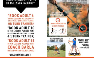 Free ONE Club Swing Trainer, Orange Whip Turn Trainer or Orange Whip Power Peel Package with Lesson Package*