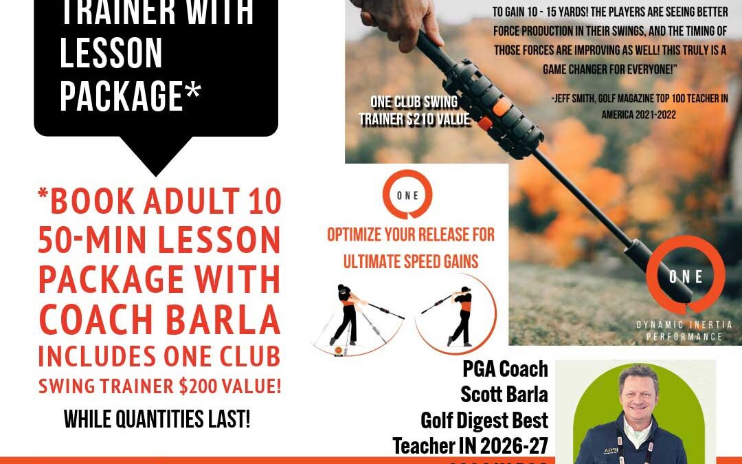Free ONE Club Swing Trainer with 10 – Lesson Package*