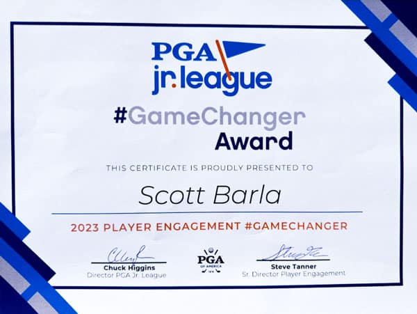 Scott-Barla-PGA-GameChanger-2023-Award-Certificate-600x451